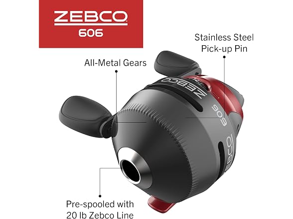 Zebco 606 Spincast Reel and Fishing Rod Combo, 6-Foot 6-Inch
