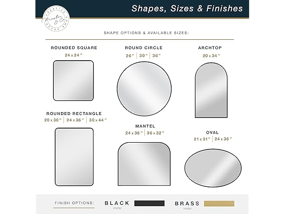 MCS Master & Co. Modern Metal Round Wall Mirror