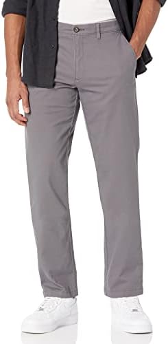 Amazon Essentials Mens Straight-Fit Casual Stretch Chino Pants, Charcoal, 34W x 32L