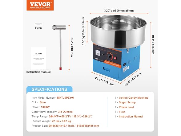 Electric Cotton Candy Machine, 1000W Candy #3