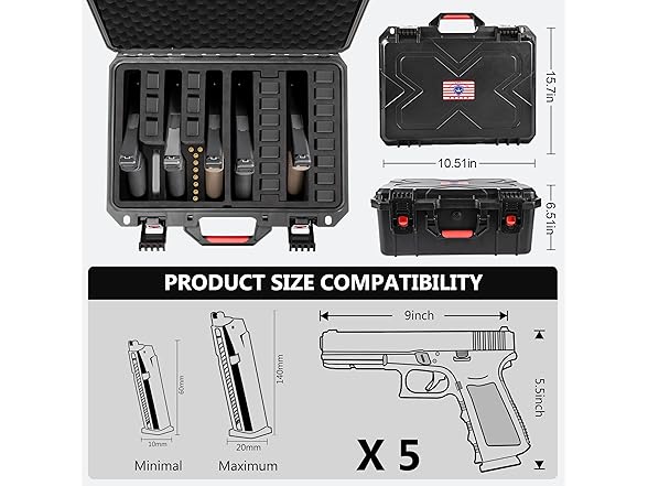 Kinghardcase Gun Case for Handguns