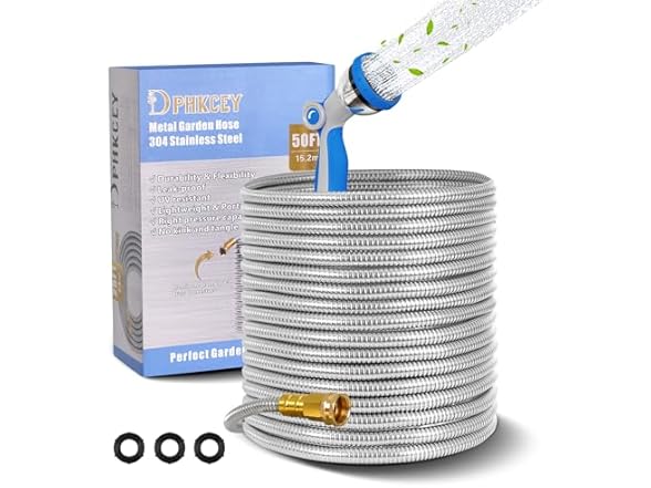 Dphkcey Metal Garden Hose 50FT