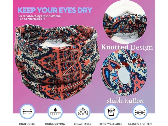 Efdagsad Boho Button Headband Women