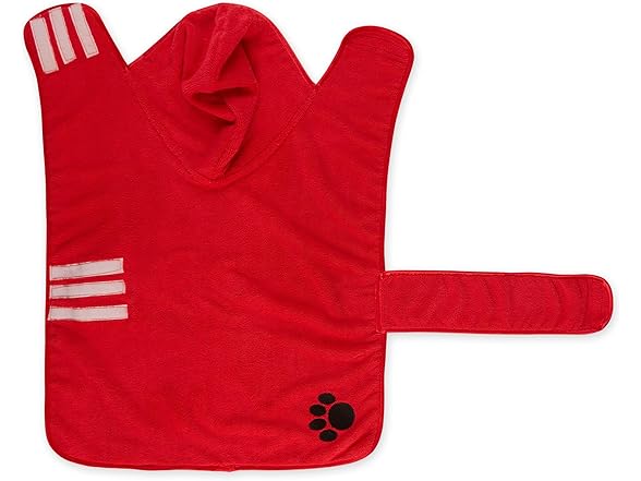 Bone Dry Pet Robe Collection Embroidered Robe Red