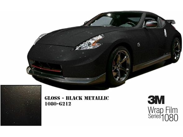 3M 1080 G212 Gloss Black Metallic 5ft x 1ft Film