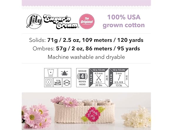 Lily Sugar'N Cream Hot Green Yarn - 6 Pack