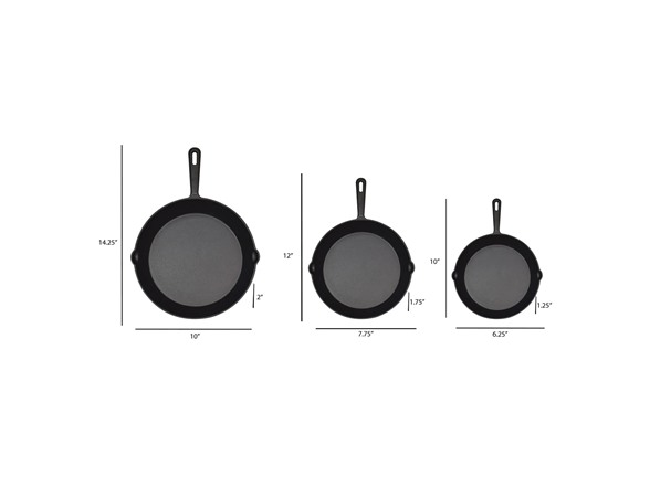Jim Beam Cast Iron 3 Piece Skillet