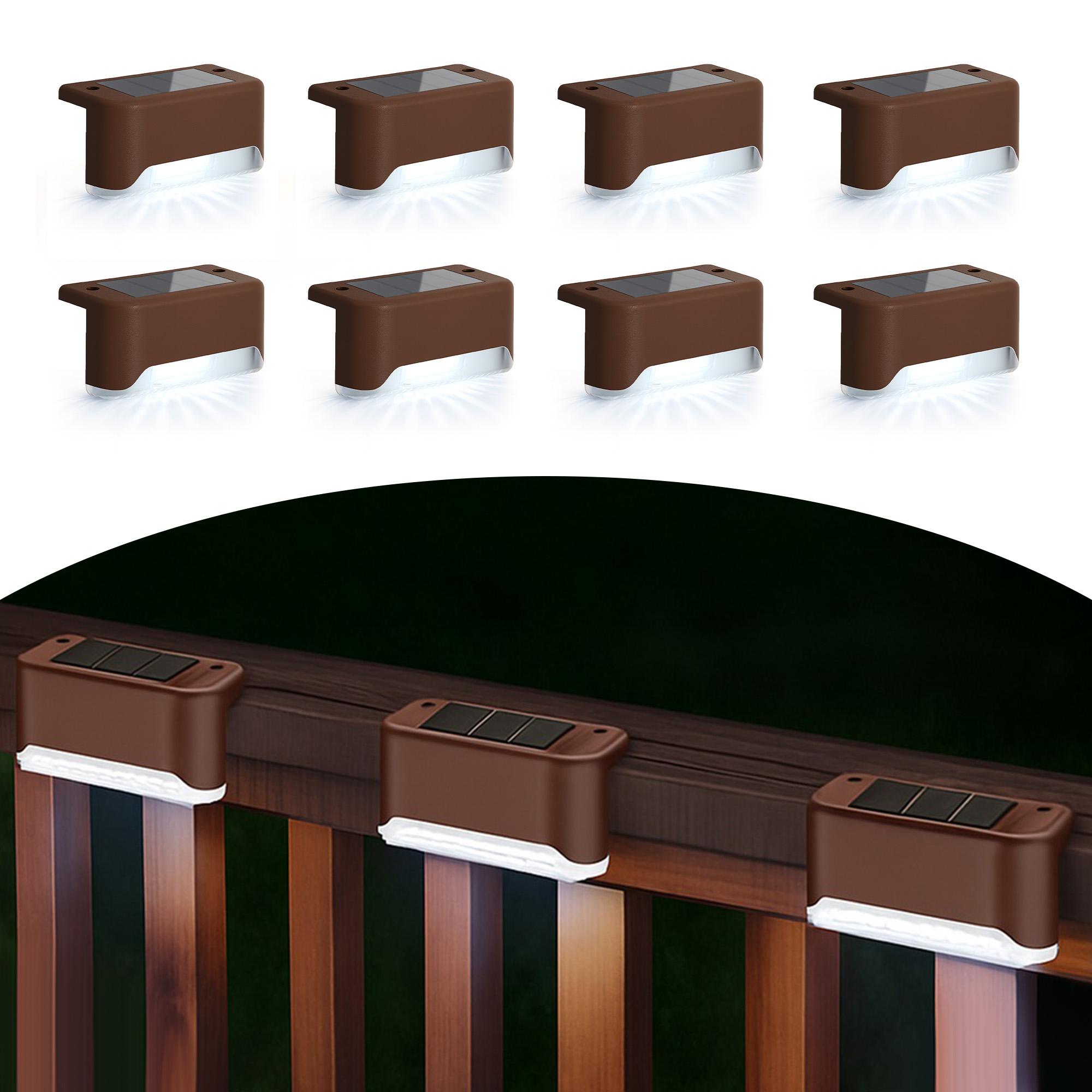 8-Pk Solar LED Deck & Step Lights- Choose Color - Gallery 25