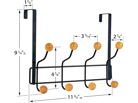 LYNK PROFESSIONAL® HOME™ Over Door Hooks Rack - 8 Hook Over Door Hanger 
