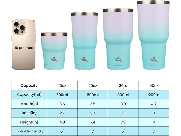 Konokyo 40 oz Tumbler with Handle and Straw, Insulated Travel Mug