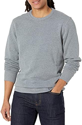 Amazon Essentials Men's Fleece Crewneck Sweatshirt - Light Grey Heather, X-Small (Available in Big & Tall Sizes)