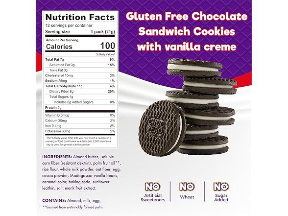 ChocZero Keto Chocolate Sandwich Cookies with Creme