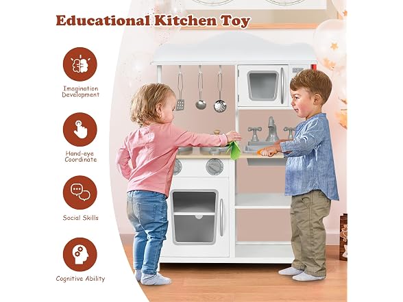 Costzon Kids Wooden Kitchen Playset