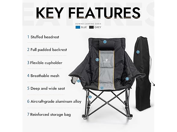 Dowinx Oversized Rocking Camping Chair