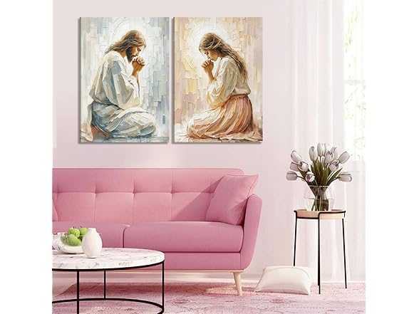Generic 2Pcs Jesus Canvas Wall Art