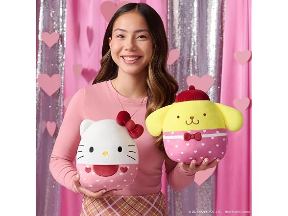 Sanrio 8in Hello Kitty + 8in Pompompurin Plush 2-Pack