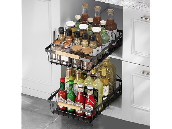 Takywep Pull Out Cabinet Organizer White