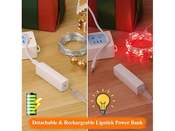 Lakumu Red Fairy Lights Battery Operated LED String Lights