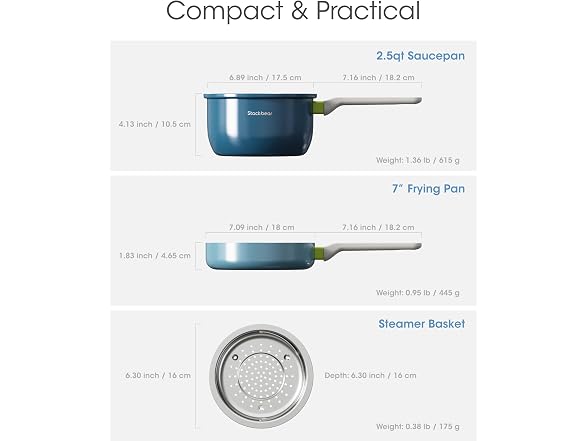 stackbear Ceramic Non Stick Sauce Pan