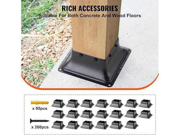 4x4 Post Base 20Pcs, Internal 3.6"x3.6" Heavy