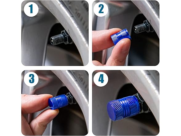 BAURATTI Tire Valve Stem Caps Blue