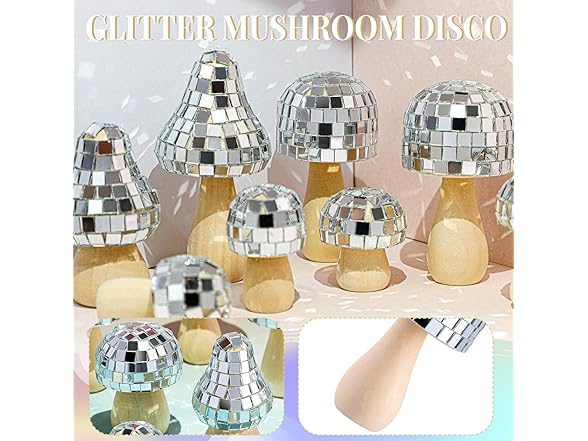 20 Pcs Mushroom Party Disco Balls