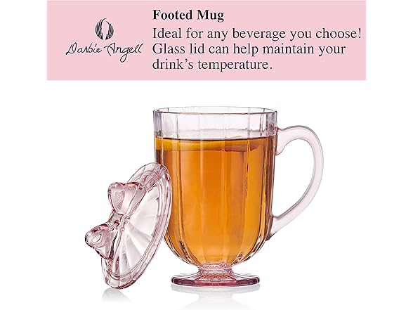 Darbie Angell Bliss Set of 2 Footed Drinking Glasses with Lid