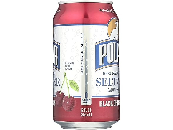 1CT Polar Seltzer Water, Black Cherry, 12 fl oz