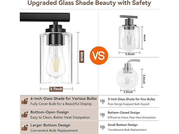 VerRon 6-Light Bathroom Light Fixtures, 38" Modern