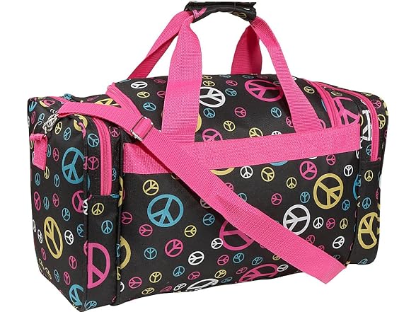 Rockland 19" Polyester Duffel Bag, Pink Giraffe