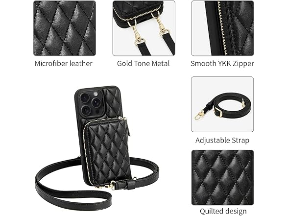 LAMEEKU iPhone 15 Pro Max Wallet Case