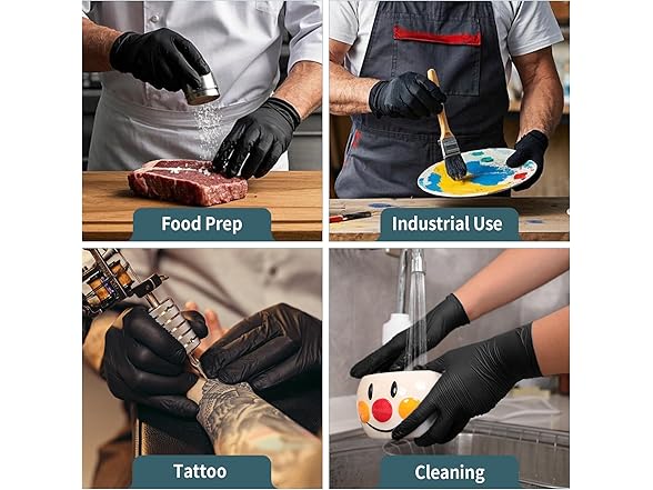 FINITEX 5mil Black Nitrile Disposable 1000ct Gloves