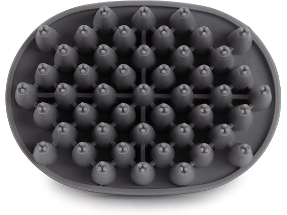 Dexas BrushBuster Silicone Gentle Dog Grooming Brush, Gray