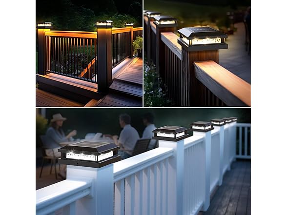 Bosceos Solar Post Cap Lights, 12PK
