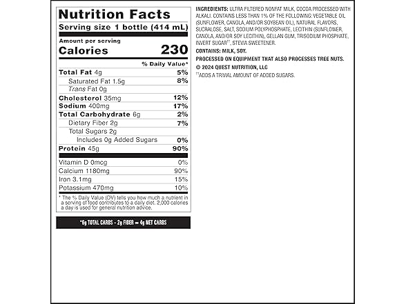 1CT Quest Nutrition Protein Milkshake, Chocolate