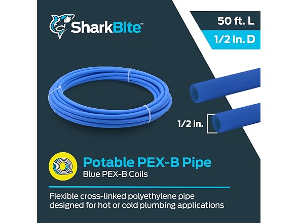 SharkBite 1/2 In x 50 Feet Blue PEX-B