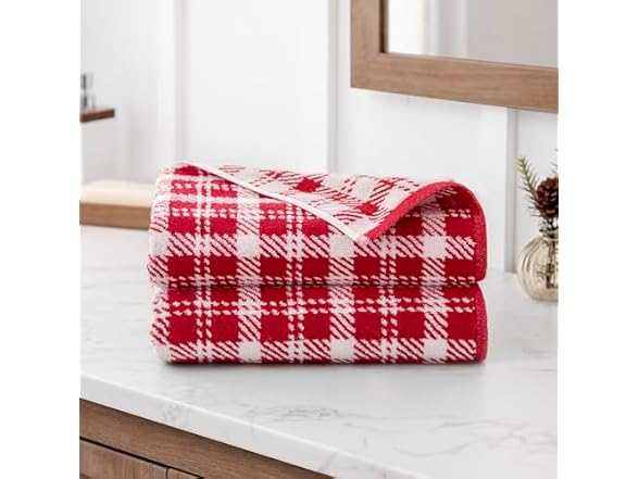 Martha Stewart Plaid Holiday Hand Towels, Set of 2