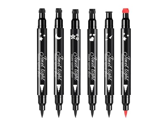 Pinkiou 6Pcs Eyeliner Stamp Pen Set