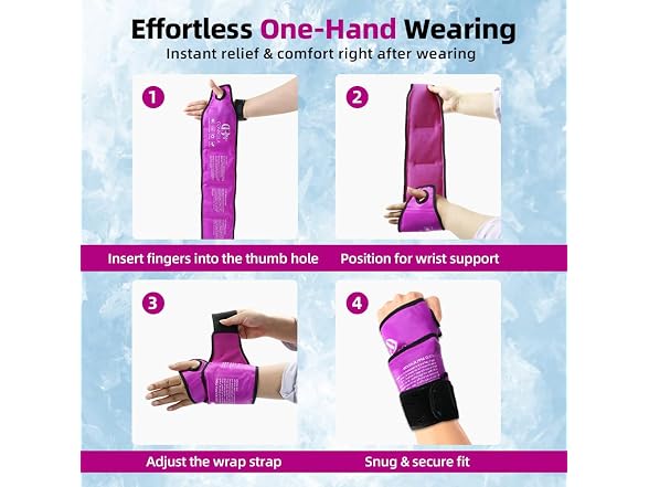 Conbella Wrist Ice Pack Wrap Purple