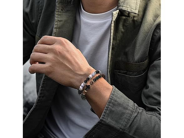 ZZLTAWS Tiger Eye Cross Bracelet 4 Pieces