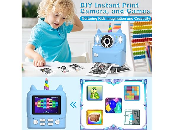 NXKEKENX Instant Print Camera for Kids