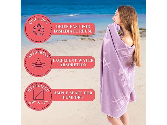 TuaMel  Fast Drying Packable Beach Towel