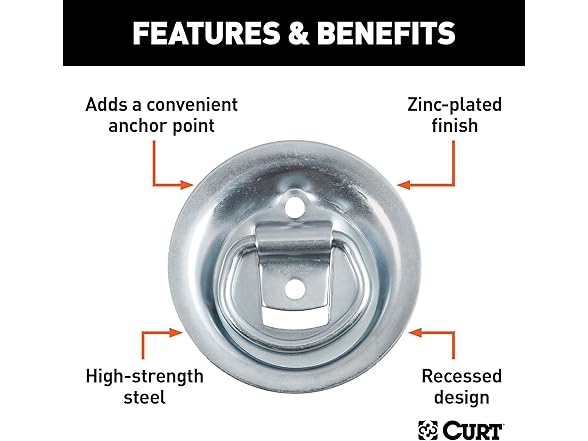 CURT Recessed Trailer Rope Ring