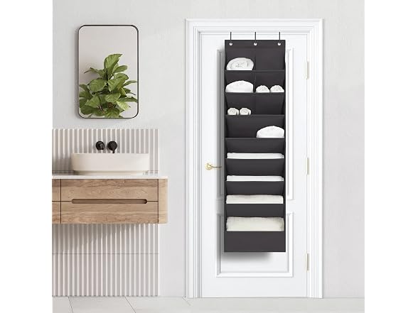 STORAGEIDEAS Door Shoe Organizer Black, 8 Layers, 2-Pack
