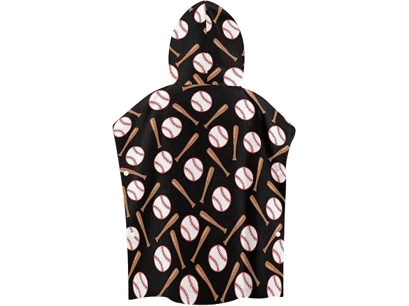 Kids Hooded Bath Towel Large Baseball Soft To