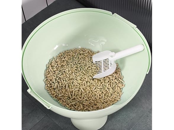PawHut Hooded Cat Litter Box, Large Kitty Lit