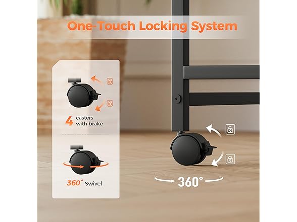 Rolling Computer Desk with Wheels