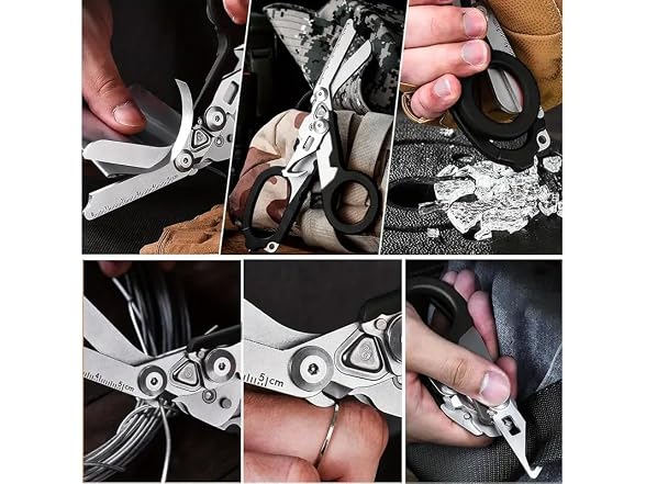 Lemasa CON-131 6-in-1 Trauma Shears with Sheath Black