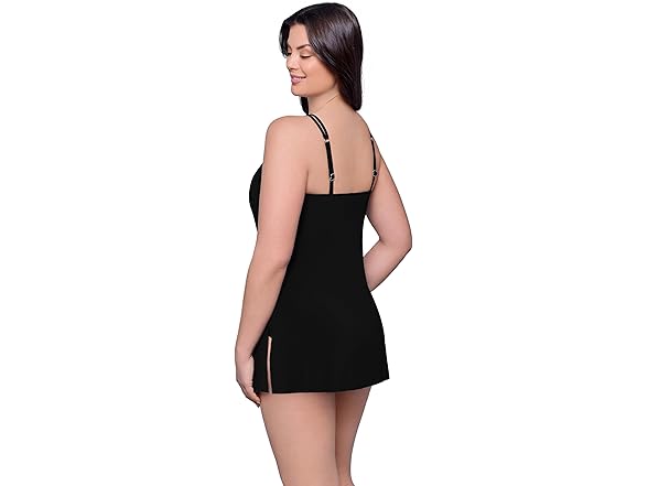 Aqua Green Women Keyhole Neckline Swimdress