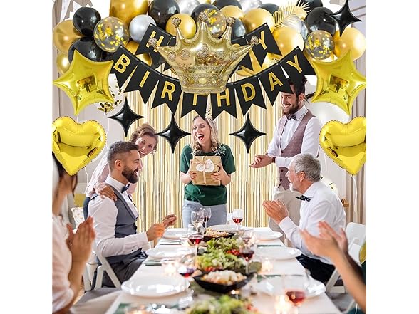 JiaYJinX Black and Gold Birthday Party 